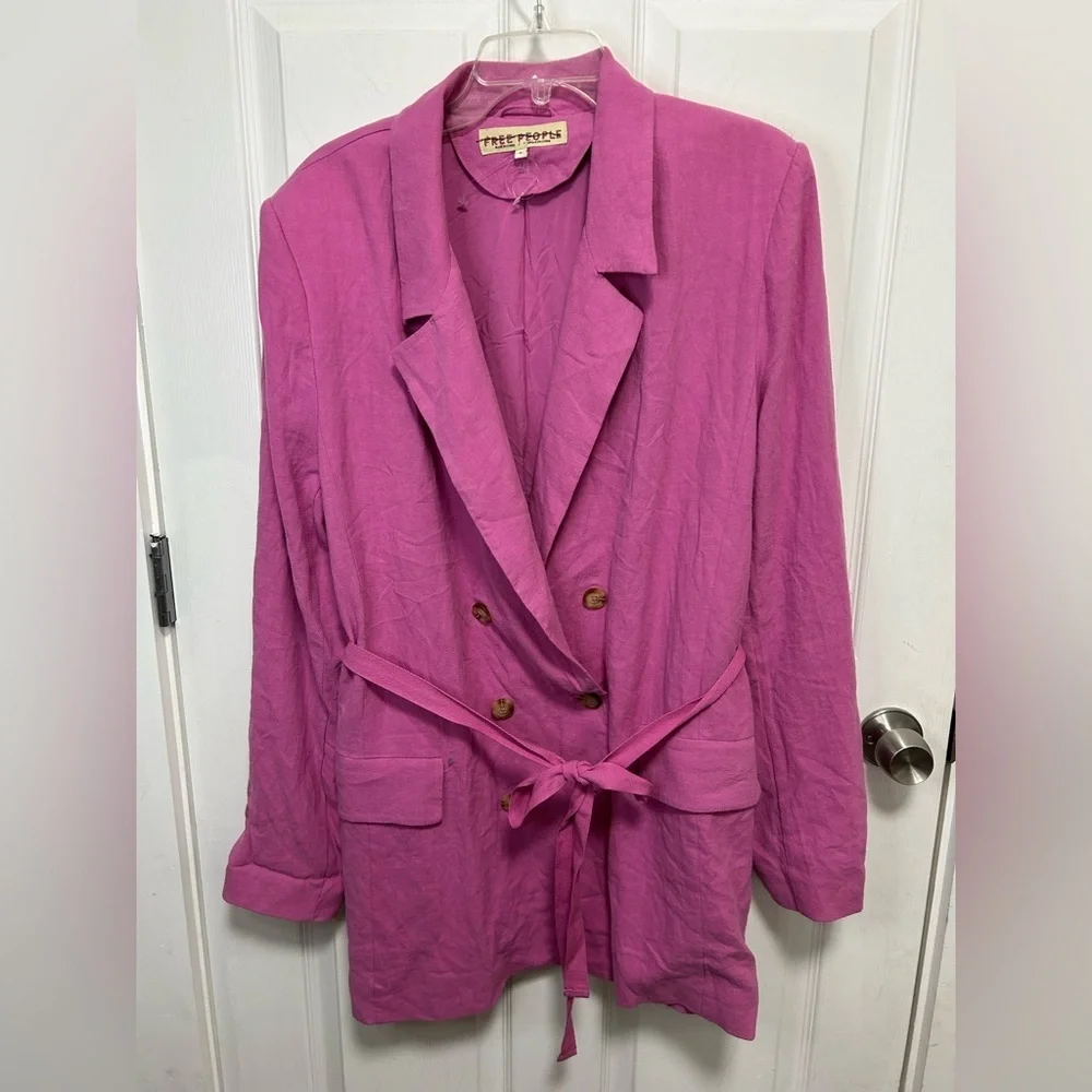 Free People Vibrant Pink Blazer(NWOT)